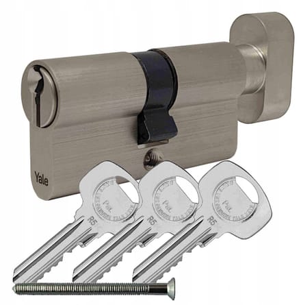 Yale Y500 Cilinder met Knop 35/45mm - Mat Zilver