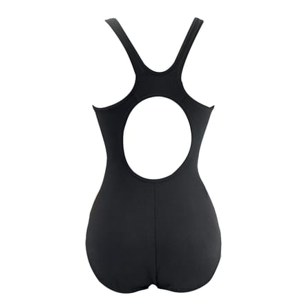Speedo Placement Dames Zwart/Oranje Zwempak