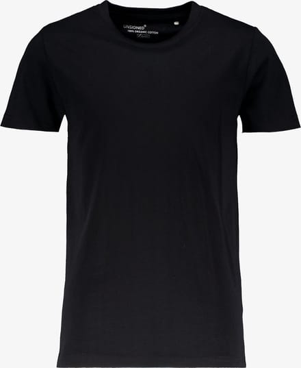 Unsigned basic jongens T-shirt zwart - Maat 170