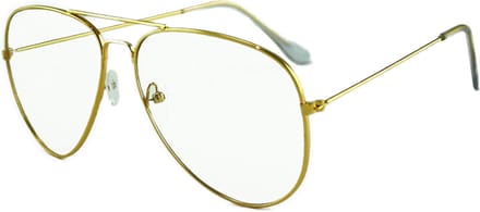 Loud and Clear® - Pilotenbril - Bril Zonder Sterkte - Nerd Bril - Goud