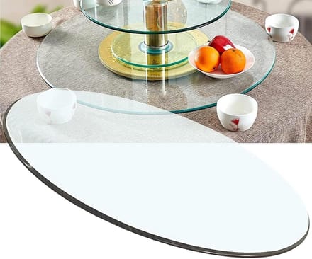 Rond tafelblad - Glazen plaat - Tafelblad vernieuwen - Gehard glas - 42 cm - Transparant