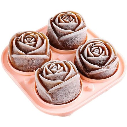 Moules à glace en forme de Rose 3D, grands plateaux à glaçons, en forme de fleur mignonne, en caoutchouc de Silicone, amusant, grande machine à boules de glace rose
