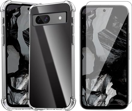 Hoesje geschikt voor Google Pixel 8a - Screenprotector Glas - Shockproof Transparant