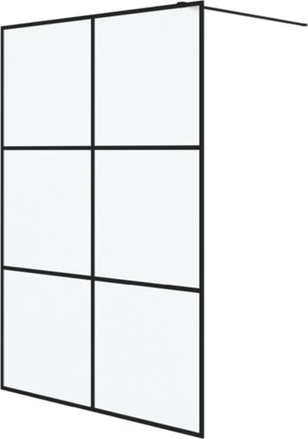 vidaXL - Inloopdouchewand - 140x195 - cm - mat - ESG-glas - zwart