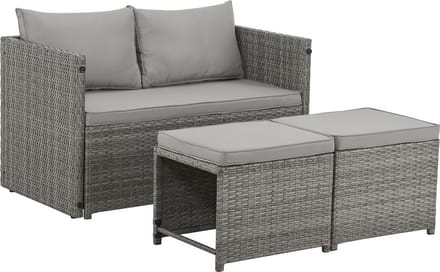 2 in 1 Polyrotan Loungeset Jamaika - Grijs