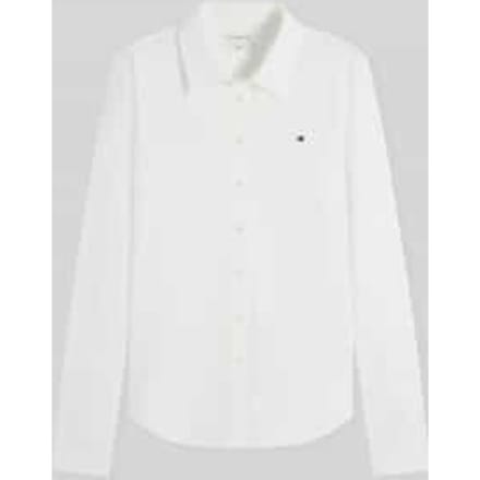 Slim fit overhemdblouse van katoenmix