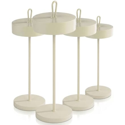 GGM Gastro (4 Stück) Tischleuchte - CLEO - dimmbar in 3 Stufen - Ø 120mm - Whisper White