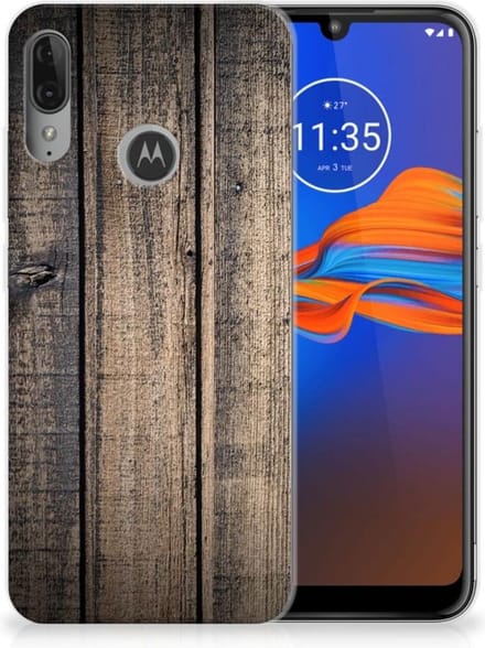 Motorola Moto E6 Plus Bumper Hoesje Steigerhout