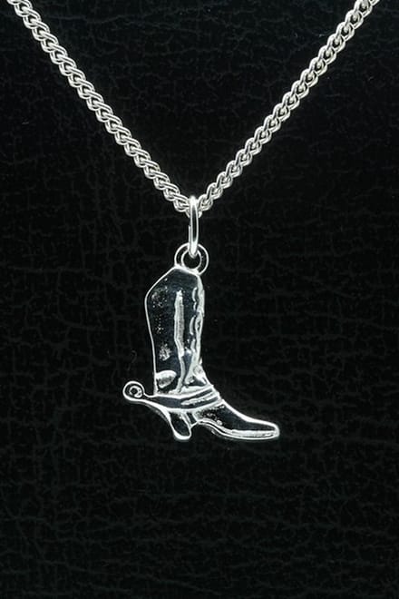 Zilveren Cowboylaars ketting hanger