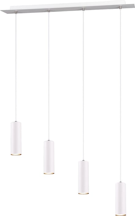 LED Hanglamp - Torna Mary - GU10 Fitting - 4-lichts - Rechthoek - Mat Wit - Aluminium