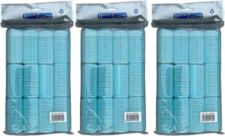HairForce 28mm zelfklevende lichtblauwe rollers 3x12stuks