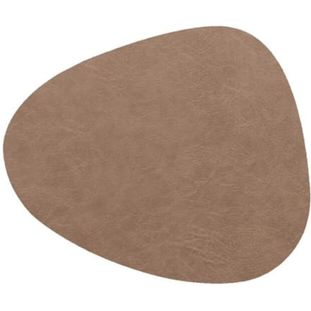 Unique Living - Placemat Floris - Rond - Polyester - Taupe - 39x30,5cm