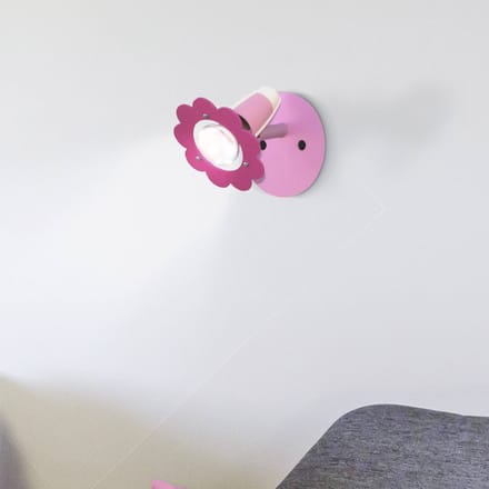 Elobra Wandspot bloem, roze, 1-lamp