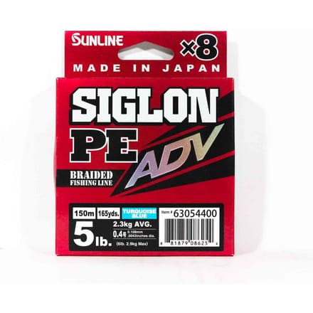 Sunline PE Line X8 Siglon Advance 150M PE 0,4 5LB Blauw (6254) turkooisblauwe kleur