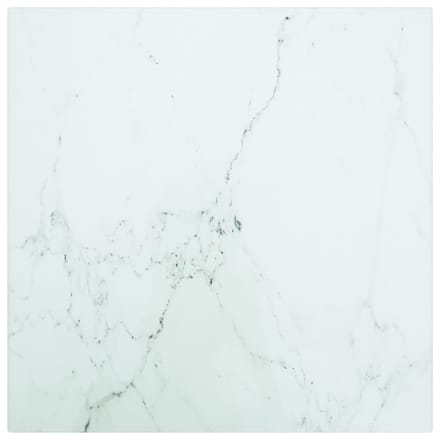 vidaXL - Tafelblad - 30x30 - cm - 6 - mm - gehard - glas - met - marmeren - design - wit