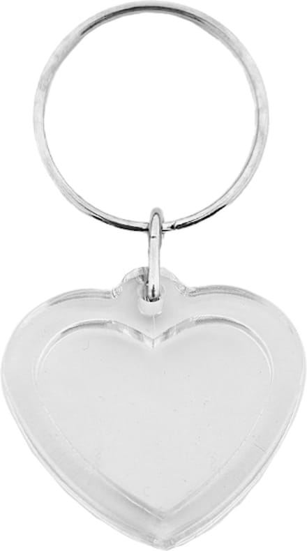 CombiCraft Plexiglas sleutelhanger blanco hart klein 30x30mm - 25 stuks