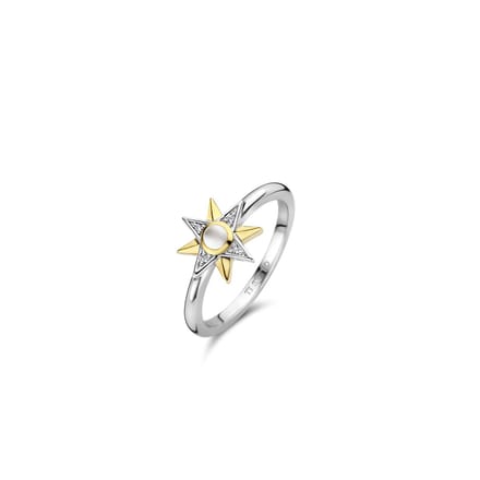 TI SENTO Dames Ring - 925 zilver - Parelmoer - Maat 17.25 mm / maat 54 - 12302MW
