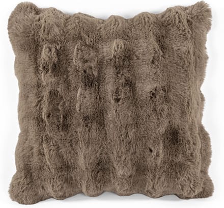 Tiseco - Kussen (gevuld) BUBBLE - imitatie konijnenbont - 45x45 cm - Taupe