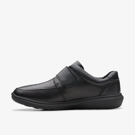 Watchet Strap Zwarte Leren Schoenen