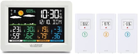 Radiografisch Weerstation met 3 Thermo/Hygrosensoren
