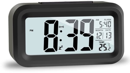 carmdering - LCD Digitaler Wecker - Reisewecker - Groot Scherm En Stil Loopwerk - 1 - Voor Slaapkamer Home Office Zwart
