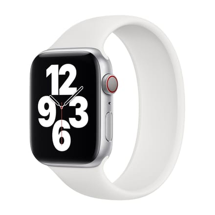 Apple Siliconen solobandje voor de Apple Watch | 44/45/46/49 mm - Maat 9 - White