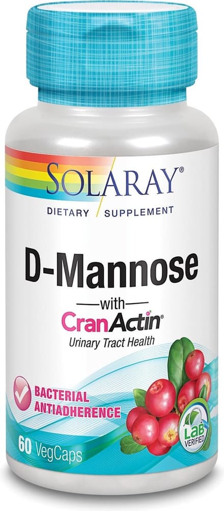 Solaray D-Mannose met CranActin (Cranberry) - 60 vegacapsules