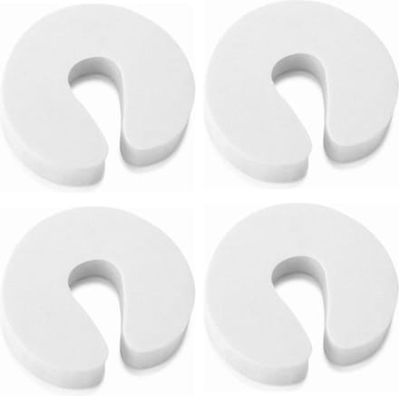 Deurstopper - Deurklem - Foam - Kinderbeveiliging Deurstopper - Deurbescherming - Deurklink bescherming - Deurklink buffer 4 STUKS - WIT - 4 stuks