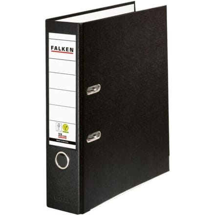 Falken PP color ordner, A4, rugbreedte 80 mm, 1 stuk, zwart