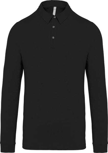 Kariban Herenpolo lange mouwen van jersey K264 - Black - M