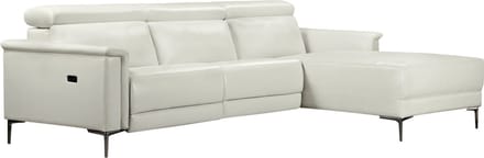 Lund - 3-zitsbank met 1 elektrische fauteuil in crÃ¨me PU