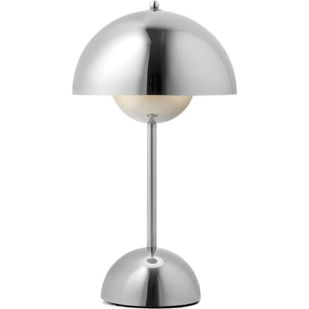 &Tradition Oplaadbare tafellamp Flowerpot VP9 - chroom gepolijst