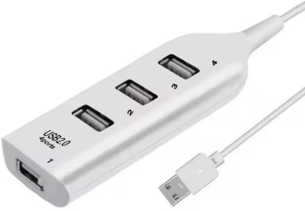 CHPN - Hubje - Hub - USB poort - 4-poorten - USB 2.0 - HUB - 25cm-kabel - Wit - Universeel - Extra USB ingangen - Computer accessoire