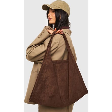 boohoo Dames Namaaksuede Grote Draagtas | Chocoladebruin