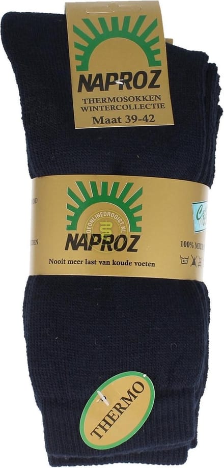Naproz thermo sok zwart 43-46