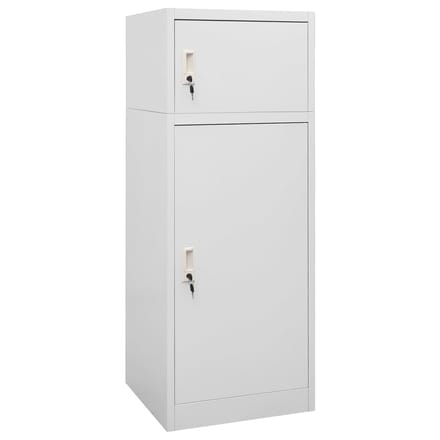 vidaXL - Zadelkast - 53x53x140 - cm - staal - lichtgrijs