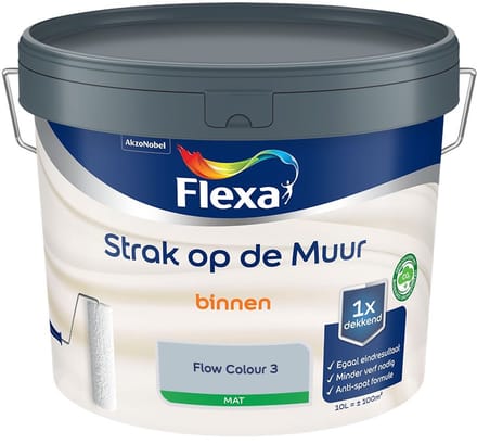 Flexa - Strak Op De Muur Binnen Mat - Flow Colour 3 - Mengverf - 10 L