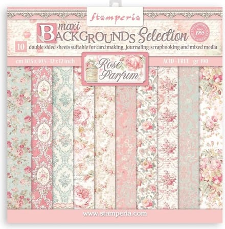 Stamperia - Rose Parfum Maxi Background 12x12 Inch Paper Pack (SBBL126)