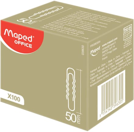 Maped paperclips, vernikkeld, 50 mm, gegolfd, 100 st.
