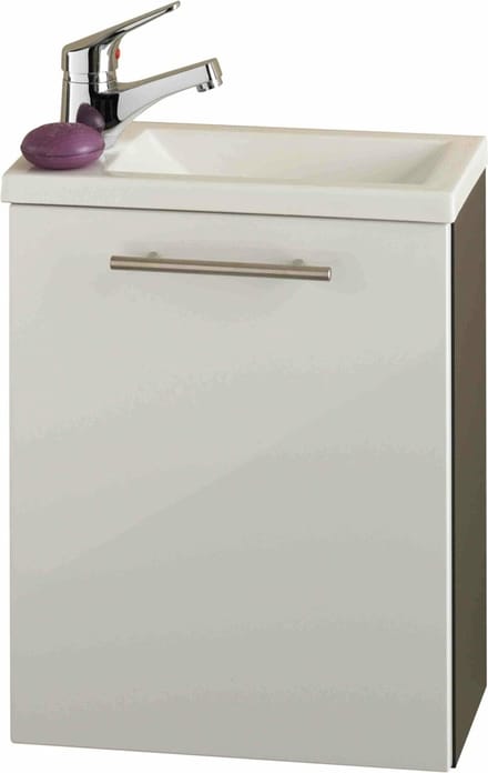 Wastafelkast Isla Antraciet - Wit - Breedte 40 cm - Hoogte 50.5 cm - Diepte 22 cm