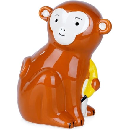 VILDE - Keramische Spaarpot - Aapvorm - Oranje - Decoratief