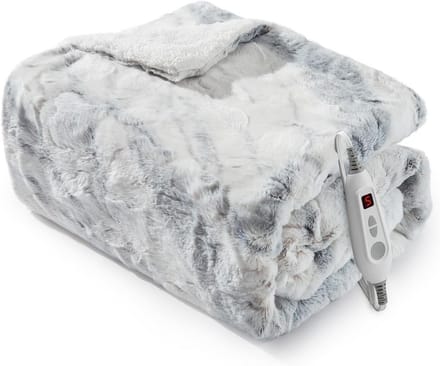 Luxe Verwarmde Deken van Imitatiebont met 6 Warmtestanden en Timer - Wasbaar