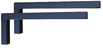 Wastafelconsole L-vorm - Zwart Staal - Set van 2 - 400 x 150 mm