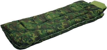Comfortabele Slaapzak in Bos Camouflage met Vast Verstelbaar Kussen