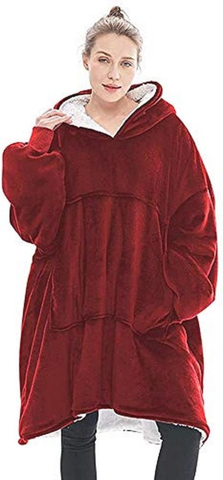 Oversized Sherpa Hoodie - Draagbare Sweatshirt Deken voor Warmte en Comfort