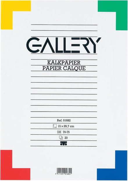 Gallery kalkpapier formaat 21 x 297 cm (A4) etui van 20 vel