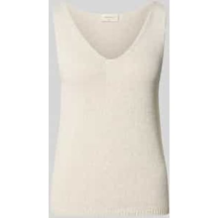 Tricottop met V-hals