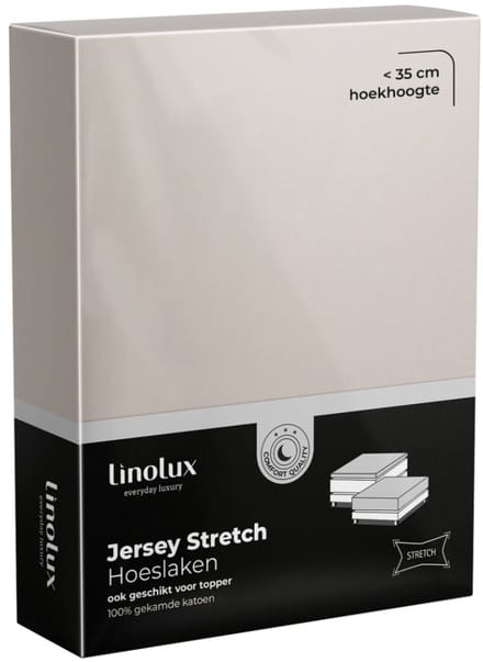 Linolux (topper) Hoeslaken Jersey Stone 140x200