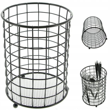 Bestekbak Metalen Mand Zwart Stalen Organizer Mand