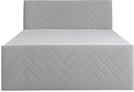 Vente-unique Boxspringbed fluweel lichtgrijs 180 x 200 cm (Super King Size Bed)